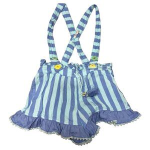 Matilda Jane Let's Go Together in Suspense Girls Size 2 Shorts Overalls Blue